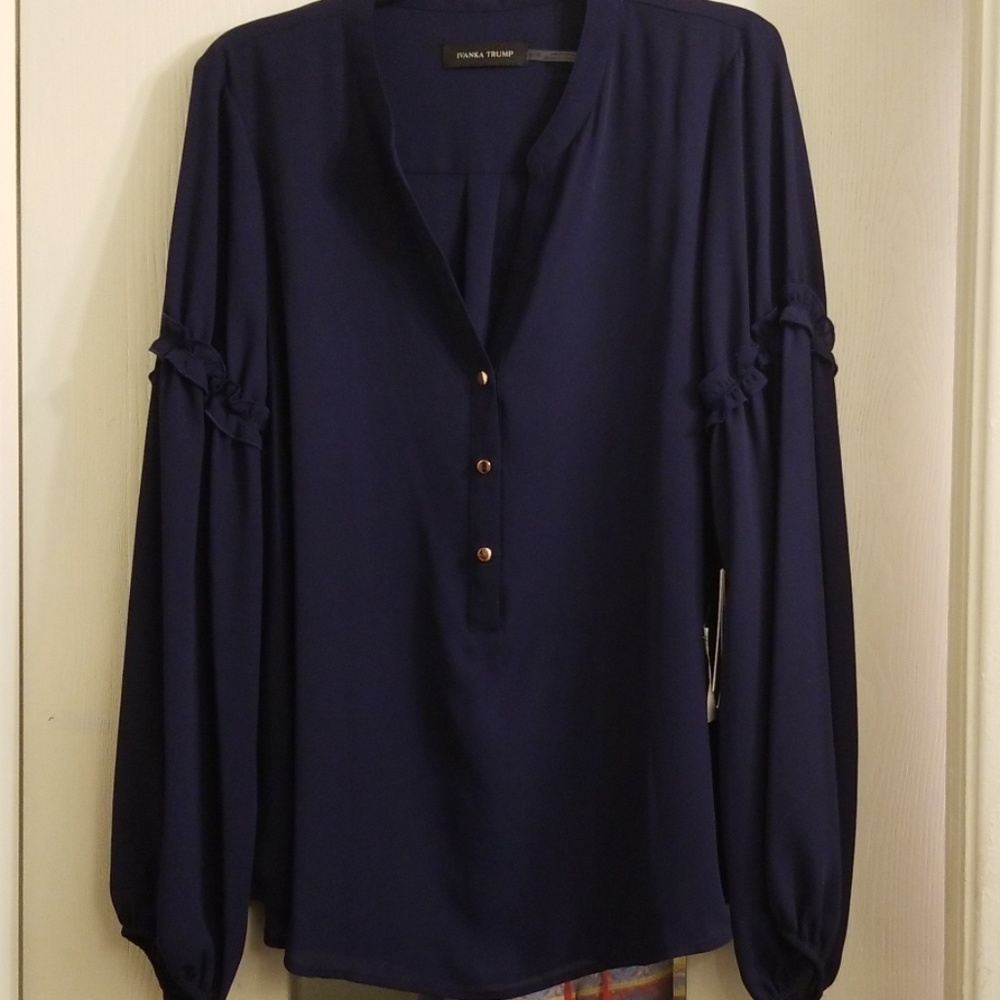 NWT Ivanka Trump Blue Blouse Size XL